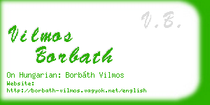 vilmos borbath business card